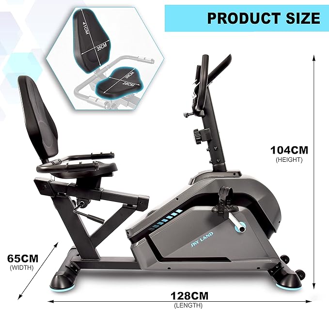 Fitness Exercise Bike | Magnetic Recumbent Bike With Smart FS Workout App | 8-level Magnetic Resistance | 2-way flywheel | Big LCD screen & Tablet Rack - COOLBABY