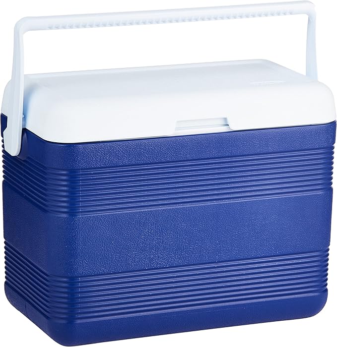 Deluxe 30L Plastic Cooler Icebox – Blue Insulated Picnic Cooler with 5-Day Ice Retention