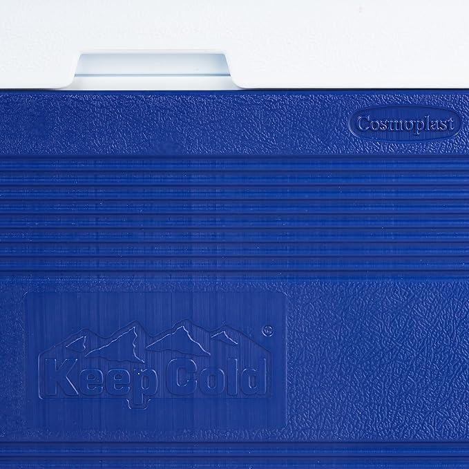 Deluxe 30L Plastic Cooler Icebox – Blue Insulated Picnic Cooler with 5-Day Ice Retention