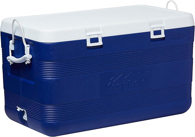 127L Plastic Cooler Icebox Deluxe Blue – Heavy Duty Insulated Cooler with 6-Day Ice Retention