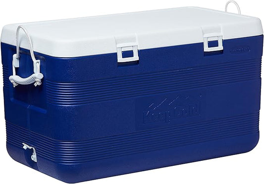 127L Plastic Cooler Icebox Deluxe Blue – Heavy Duty Insulated Cooler with 6-Day Ice Retention