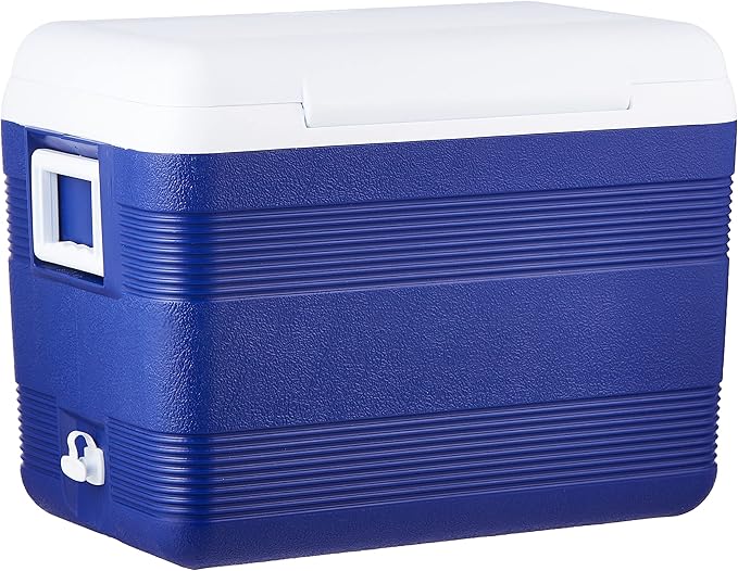 60L Plastic Cooler Icebox Deluxe Blue – Heavy Duty Insulated Cooler with 6-Day Ice Retention