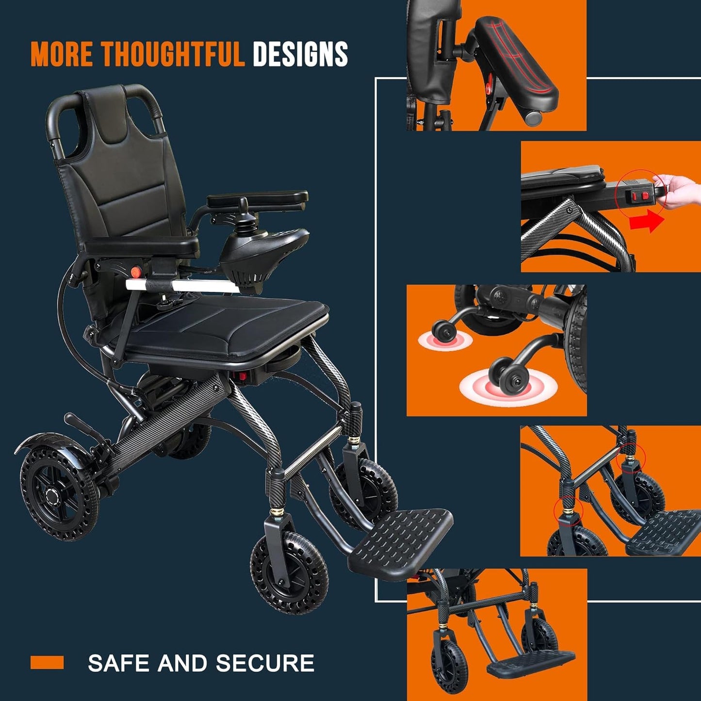 Electric Wheelchair Foldable And Portable For The Elderly Multifunctional Lithium Battery Scooter Disabled - COOLBABY