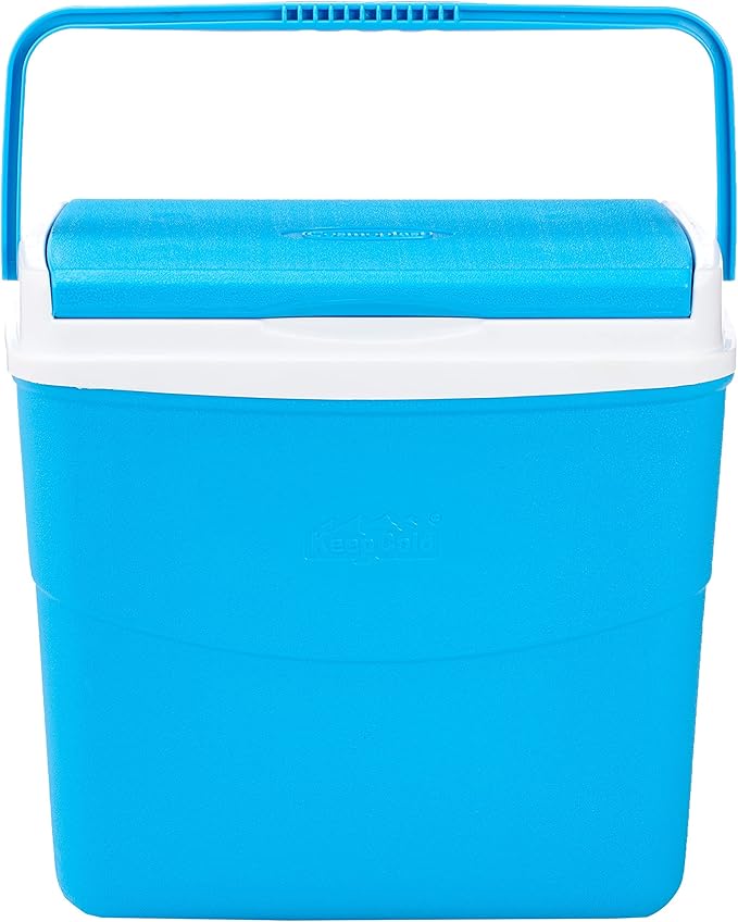20L Blue Plastic Picnic Cooler Icebox Lunchbox – Portable Insulated Cooler with 5-Day Ice Retention