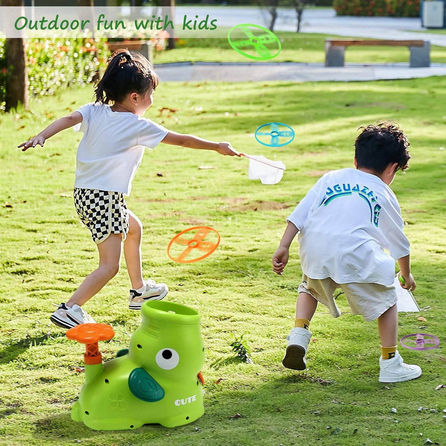 COOLBABY Outdoor Disc Launcher Game Set for Kids - Safe and Fun Family Activity - COOL BABY