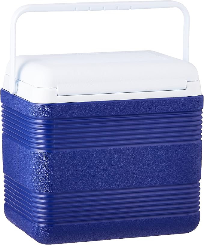 18L Plastic Cooler Icebox Deluxe Blue – Portable Insulated Cooler with 3-Day Ice Retention