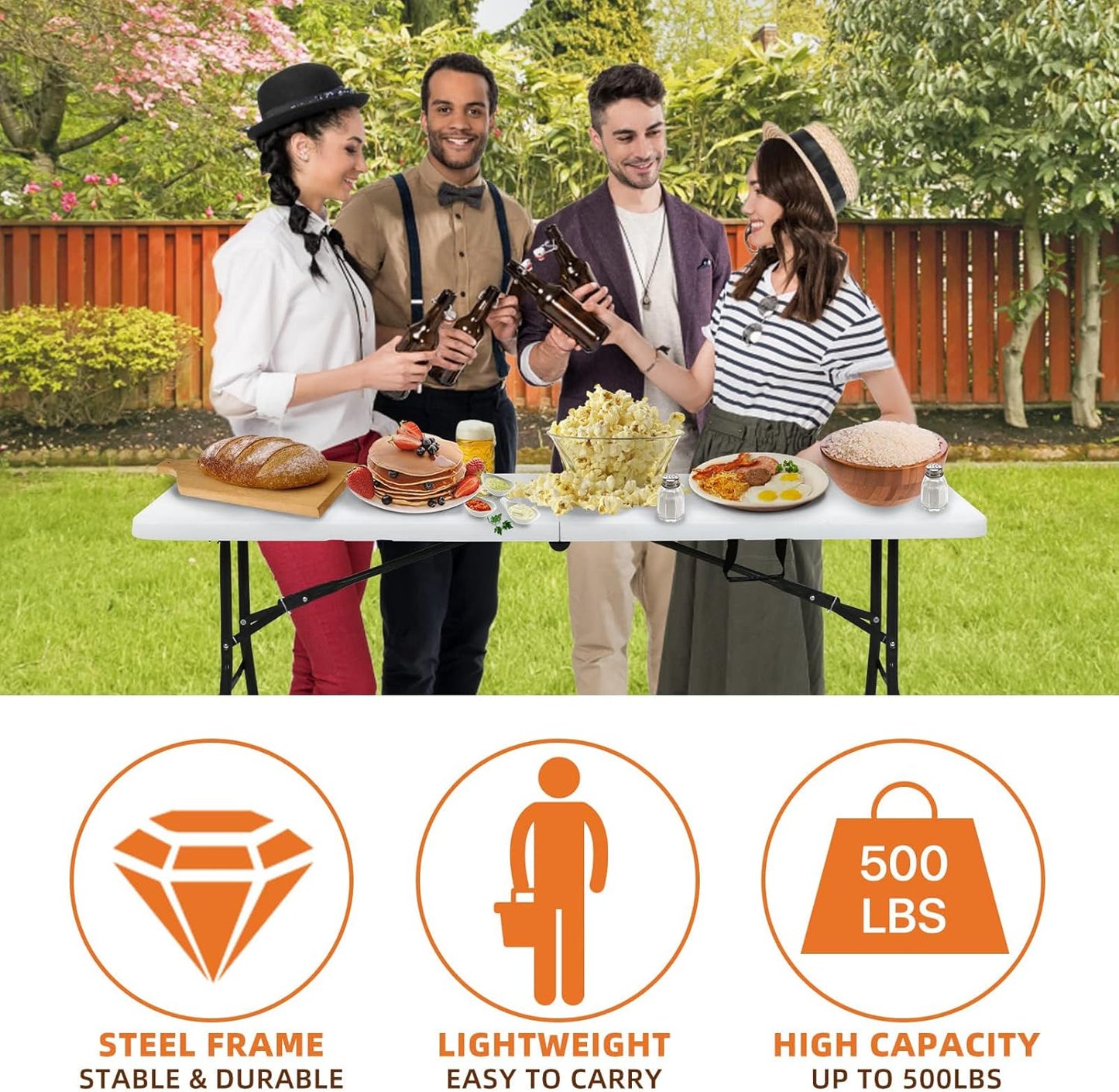 Multi-functional portable picnic folding table outdoor camping table quick demolition design Spring outdoor picnic essential - COOLBABY