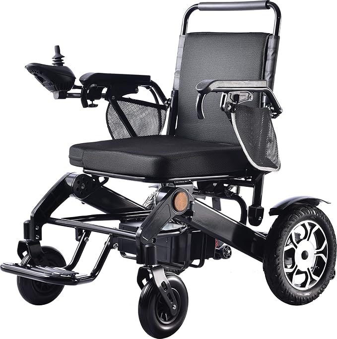 COOLBABY Lightweight Electric Wheelchair for Adults, Fast Foldable Mobility Wheel Chair with 24V 12AH Lithium Battery, Dual 250W Brush motors, 15-20km - COOLBABY