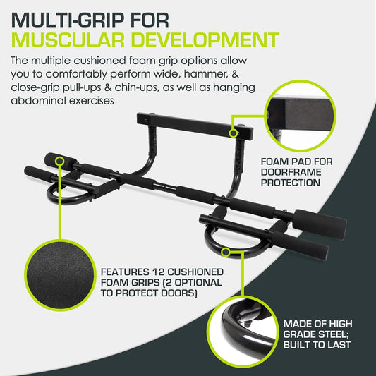 ProsourceFit Doorway Mount, Foldable, Multi-Grip, Multi-Grip Lite and Wall-Mounted Pull Up/Chin-Up Bar - COOLBABY
