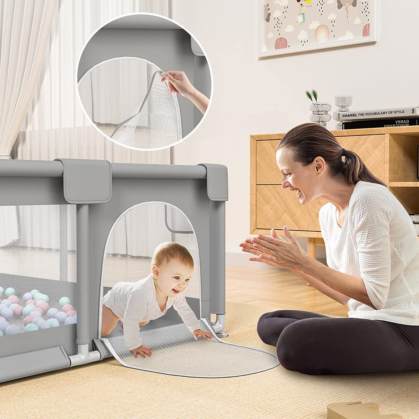 COOLBABY WL802 Children's play game fence Spacious and Secure Baby Playpen - COOL BABY