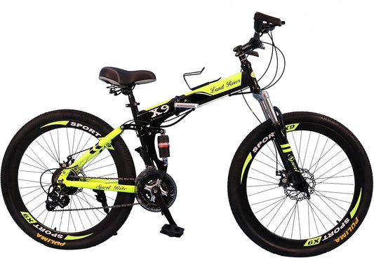 Folding Bike 26 Inch 24 Speed, Mountain Bike - Suspended Disc Brake Bicycle