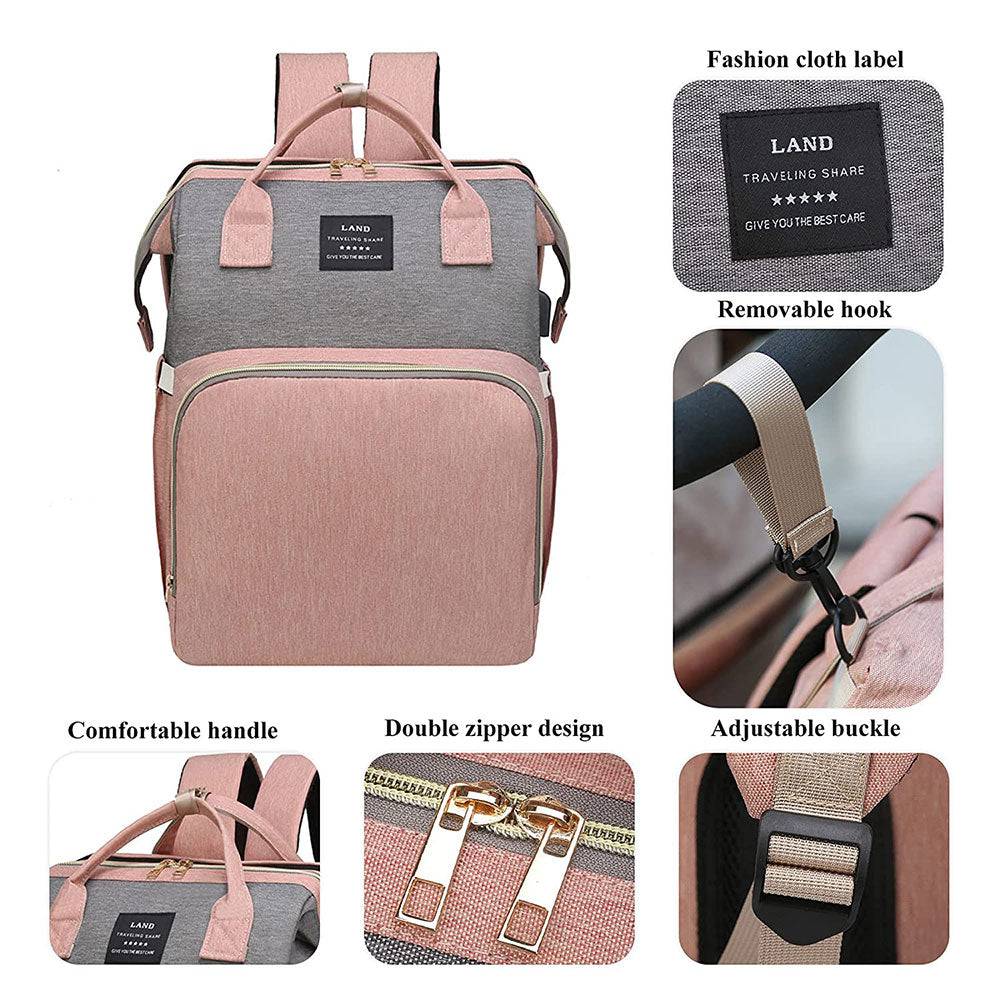 COOLBABY Diaper Bag Backpack，7 in 1 Travel Diaper Bag,Mommy Bag With USB Charging Port - COOL BABY