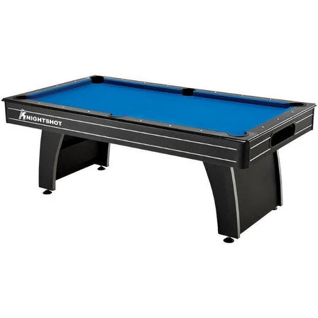 8ft Billiard Table Black Finishing in Wooden Base Slate with Ball Return System - COOLBABY