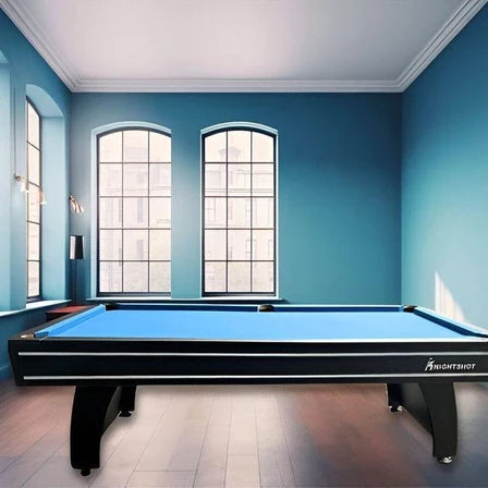 8ft Billiard Table Black Finishing in Wooden Base Slate with Ball Return System - COOLBABY