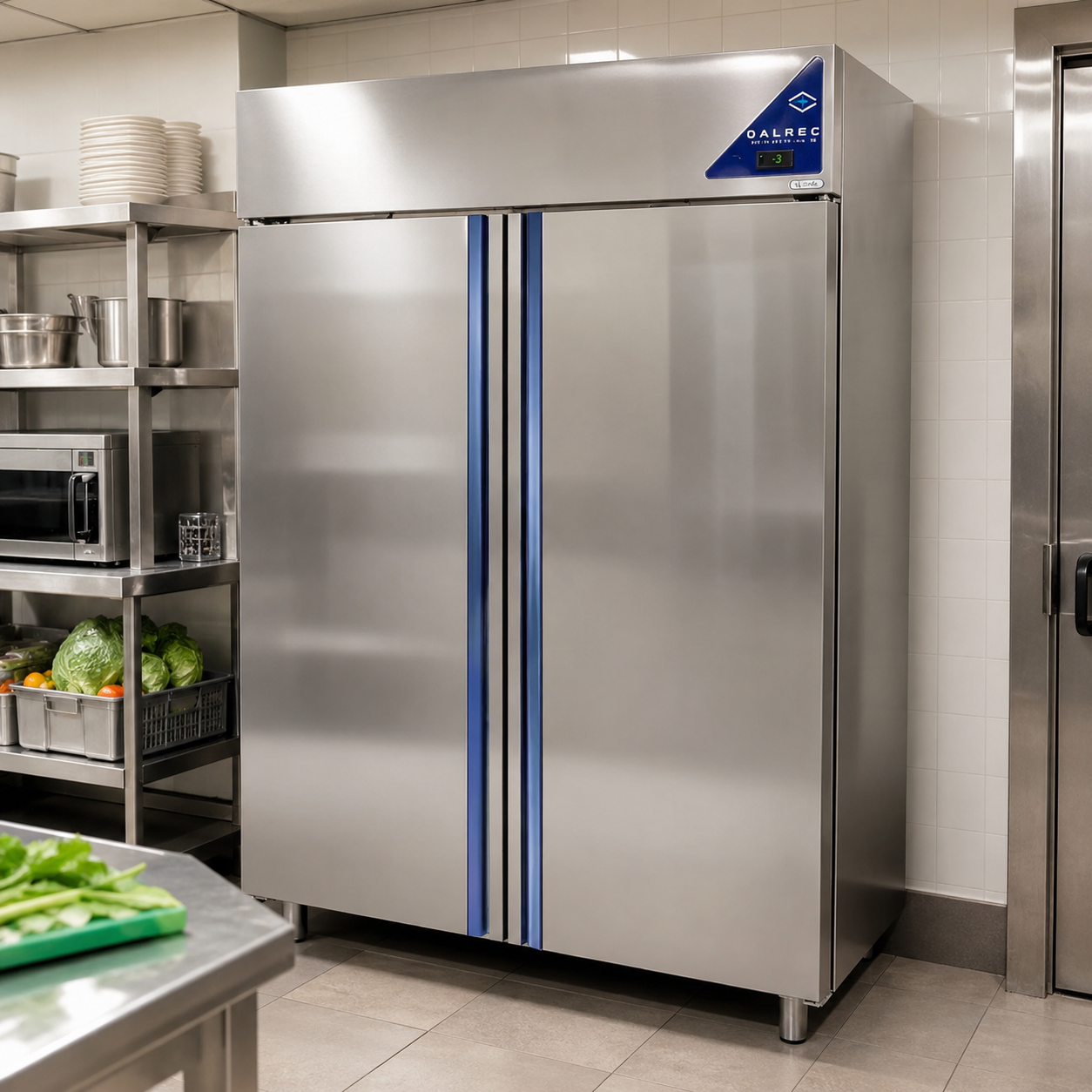 Upright Freezer 1400 Liters Double Stainless Steel Door – Made in Italy Commercial Freezer