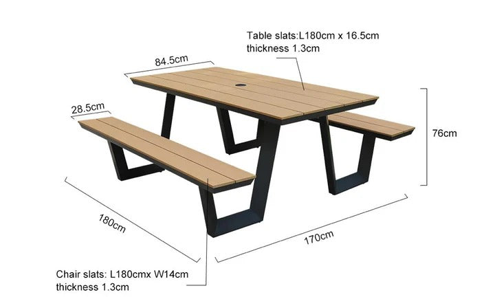 Wooden Kids Picnic Bench with Backrest, Outdoor Children's Backyard, Crafting, Dining, and Playtime Patio Table, Stained