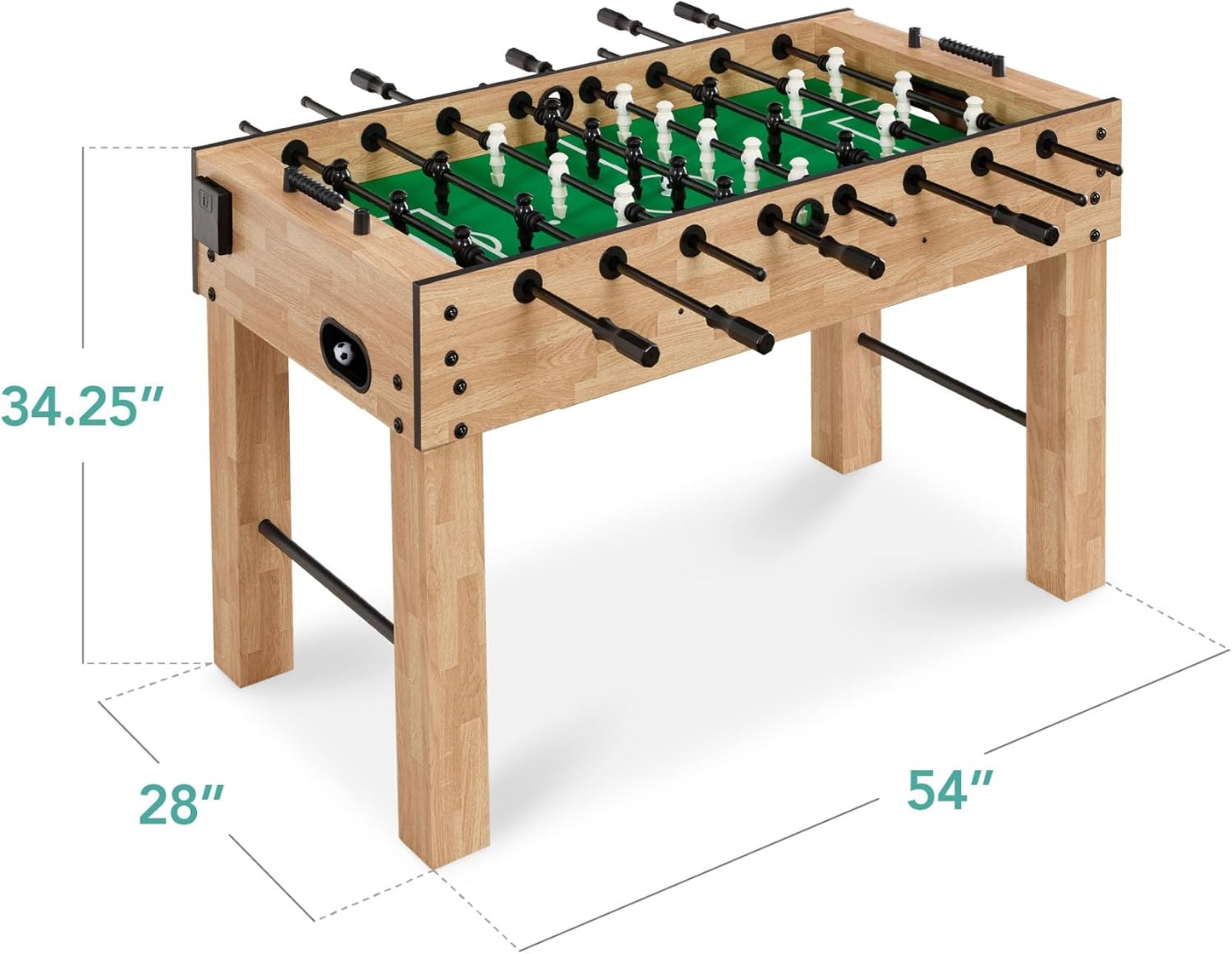 54 Inch Regulation Foosball Table for Home, Game Room - Includes 2 Balls, 2 Cup Holders - COOLBABY