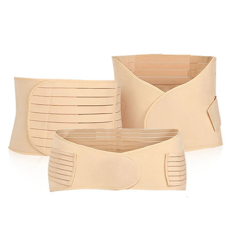 Postnatal abdominal belt 3 in 1 Set for a flat stomach - Breathable - Size L - Abdominal Elastic belly bandages - COOLBABY