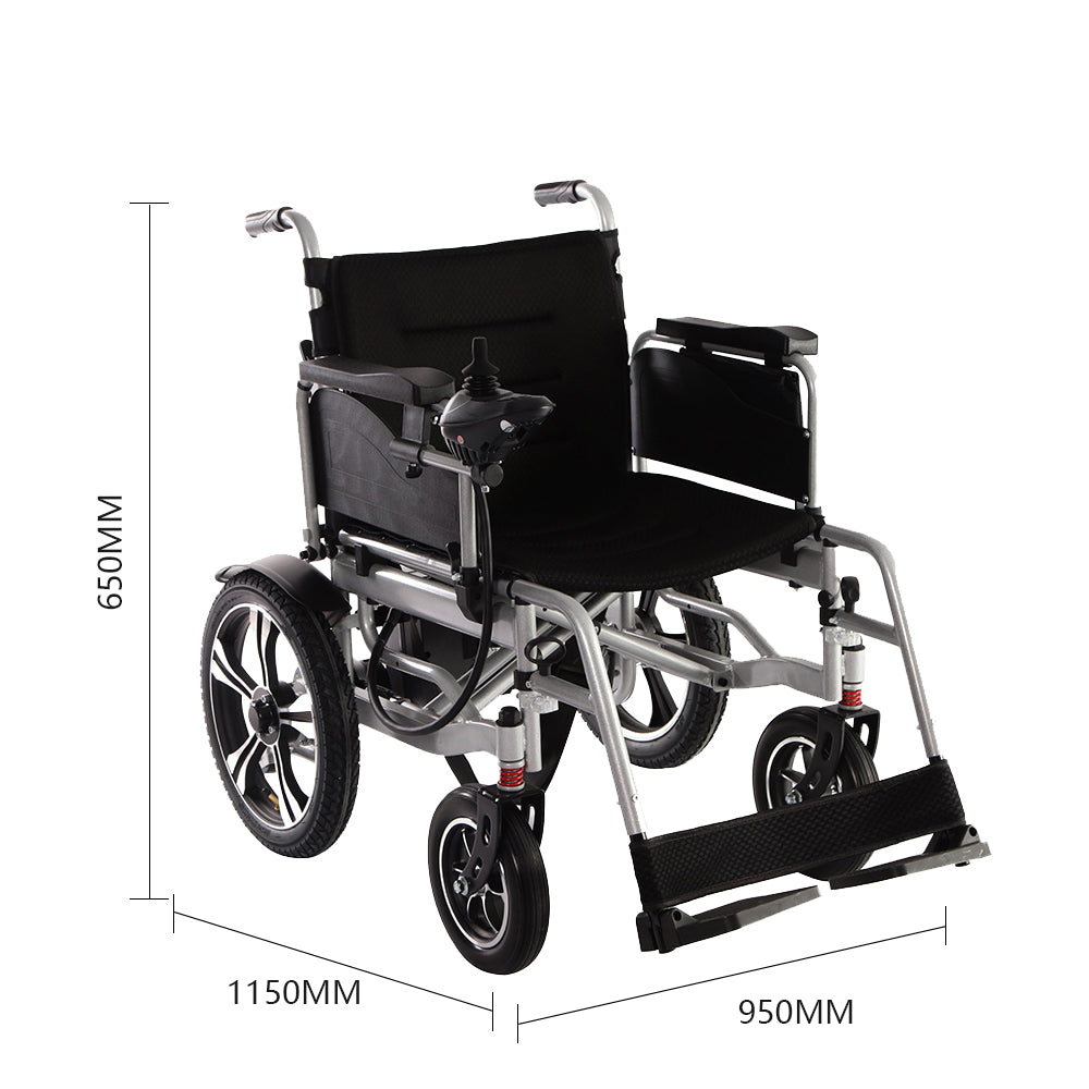 52cm Widen Seat Lightweight Foldable Electric Wheelchair All Terrain Power Wheel Chair for Adults, Seniors, Elderly - COOLBABY