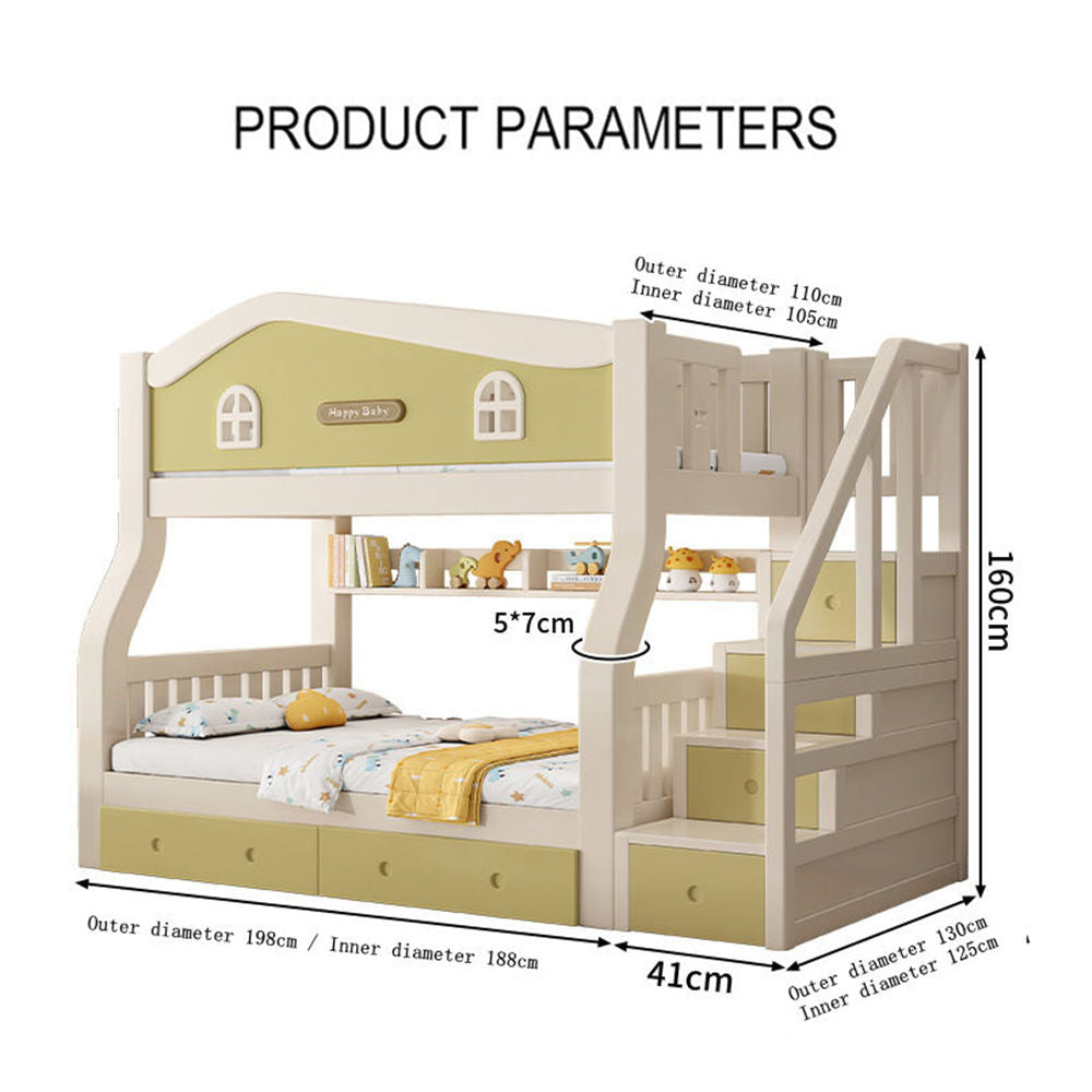 COOLBABY ZLJ1118 Multifunctional Modular Bed With Stairs And Double Drawers - COOLBABY