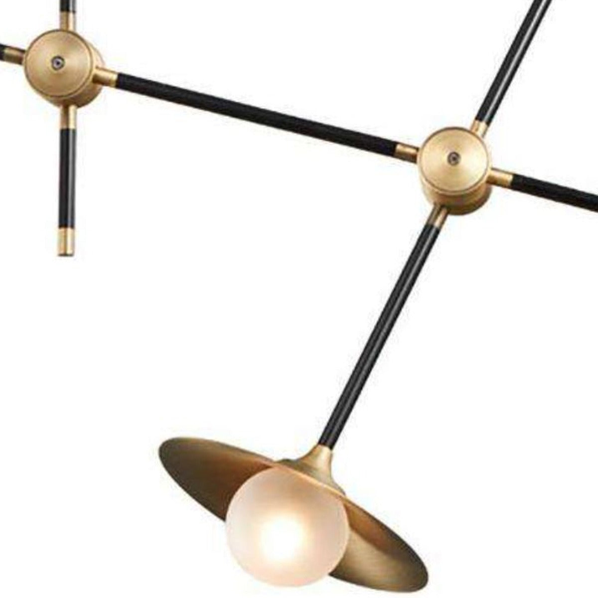 Modern Hanging Light Collared Baton - Antique Brass