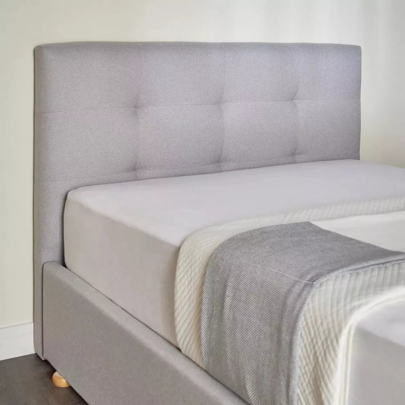 Single Bed With Full Headboard 120x200 cm - Grey - COOLBABY