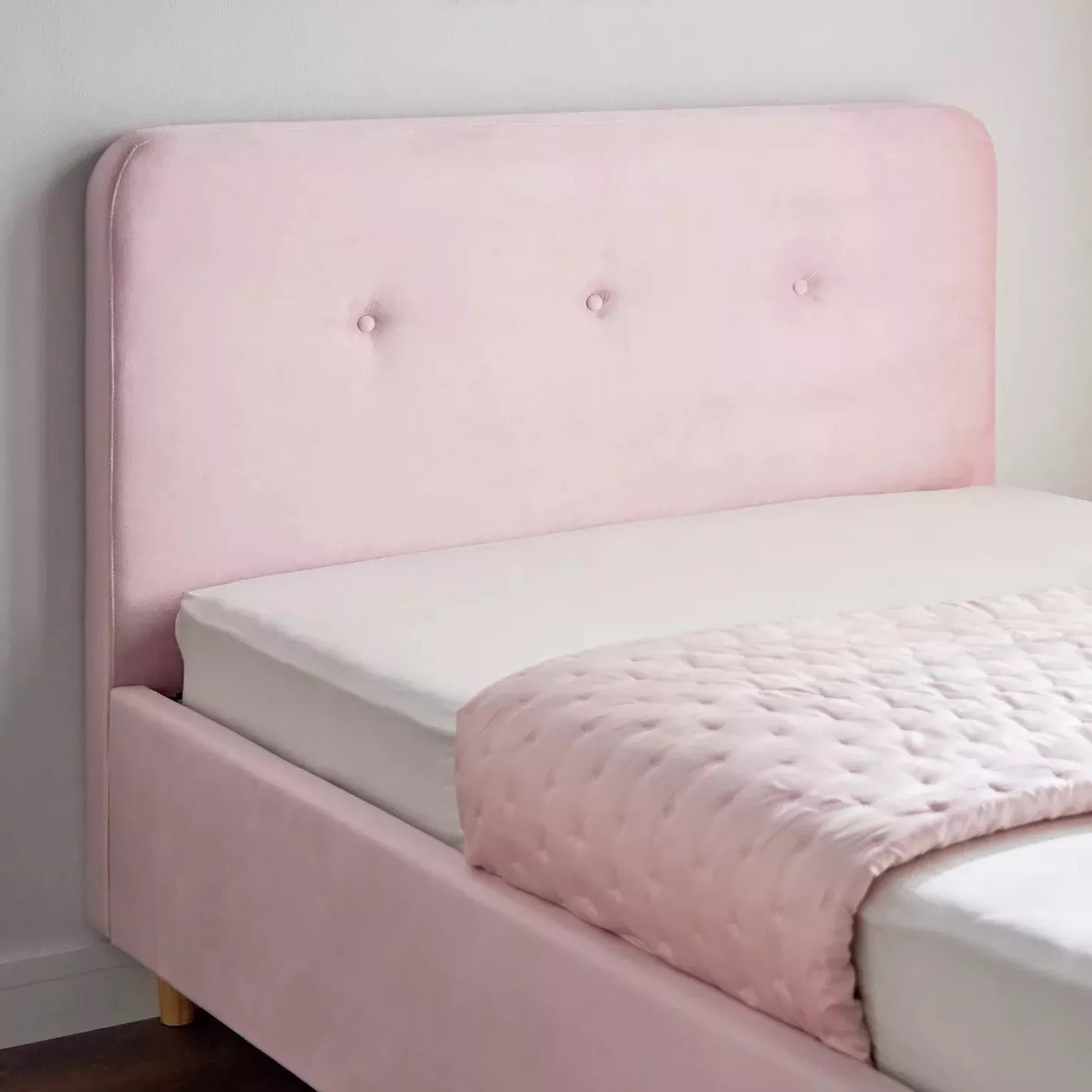 Full Headboard Single Bed 120x200 cm - Pink - COOLBABY