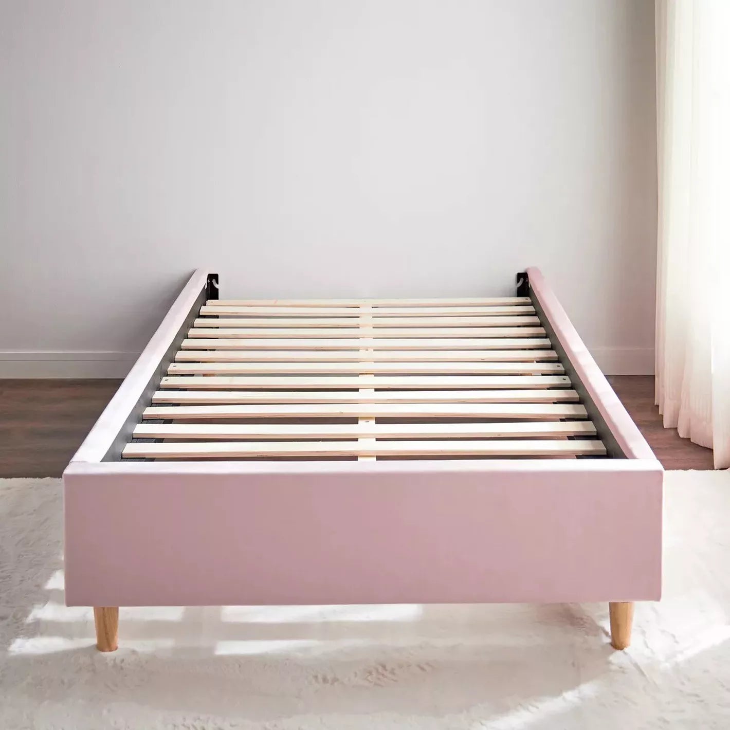 Full Headboard Single Bed 120x200 cm - Pink - COOLBABY