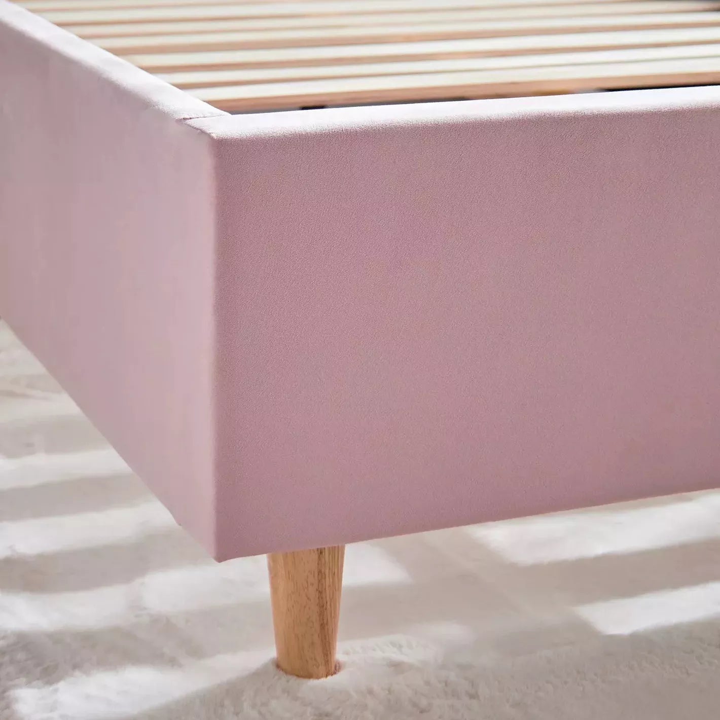 Full Headboard Single Bed 120x200 cm - Pink - COOLBABY