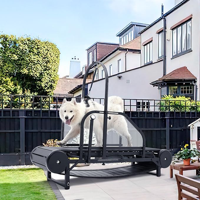 Non‑Motorized Dog Treadmill for Large Dogs – Wide Slatmill with Pedometer, Self‑Powered Running Machine with Brake & 5‑Level Incline, Heavy‑Duty Indoor Dog Exercise Equipment