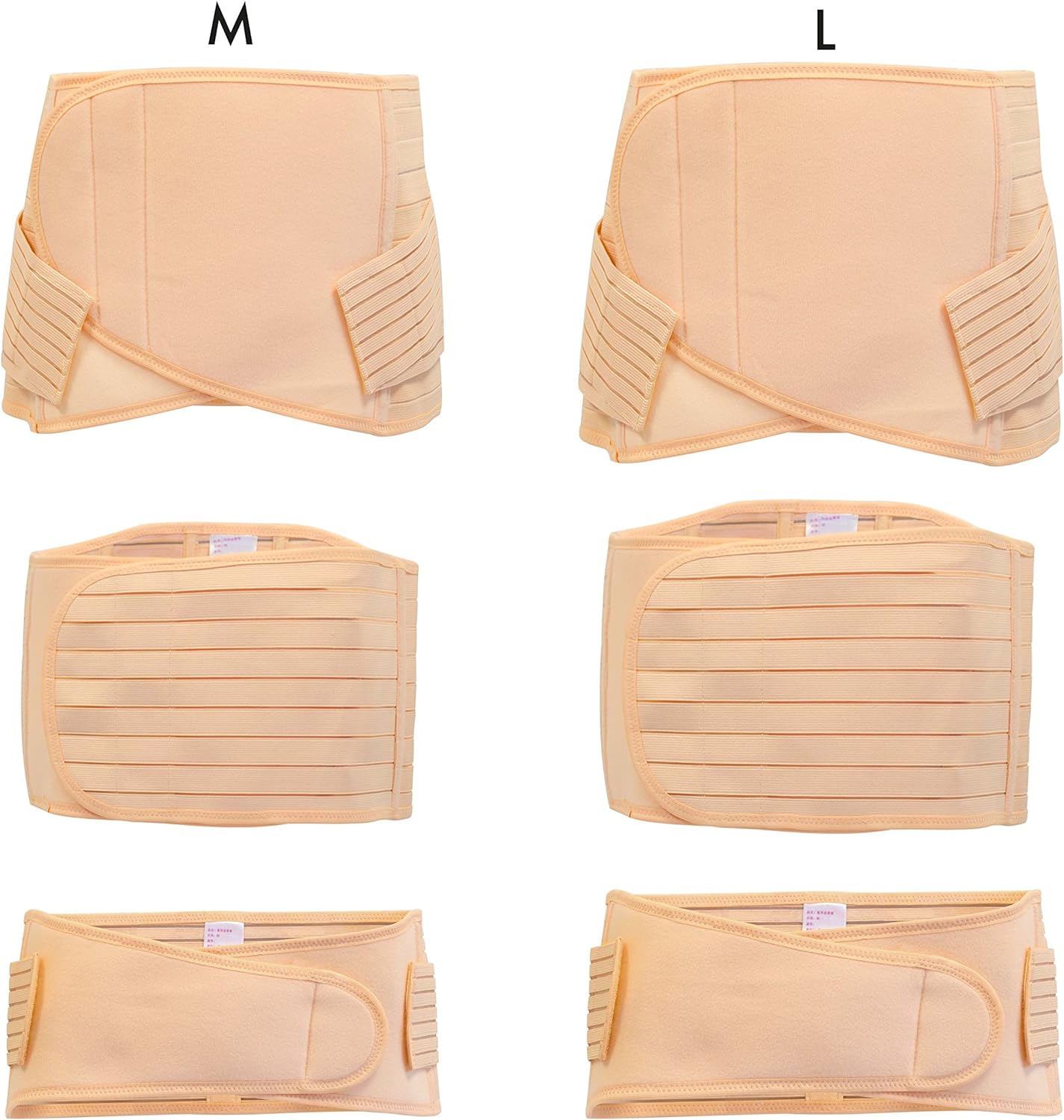 Postnatal abdominal belt 3 in 1 Set for a flat stomach - Breathable - Size L - Abdominal Elastic belly bandages - COOLBABY