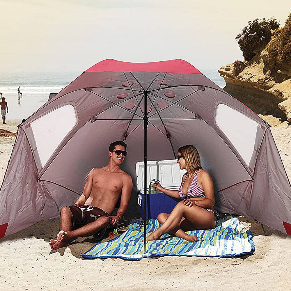 COOLBABY Portable Sunshade Beach Tent Umbrella,SPF 50+ Sun and Rain Canopy Umbrella for Beach and Sports Events - COOL BABY