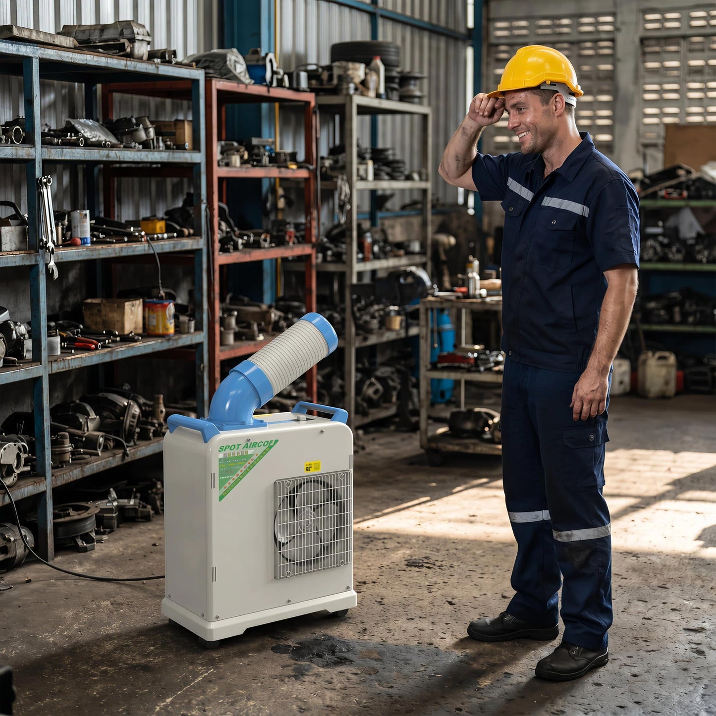 Industrial Spot Air Conditioner 6000 BTU Portable Air Cooler | R32 Refrigerant, Mobile Spot Cooler, Indoor/Outdoor Use