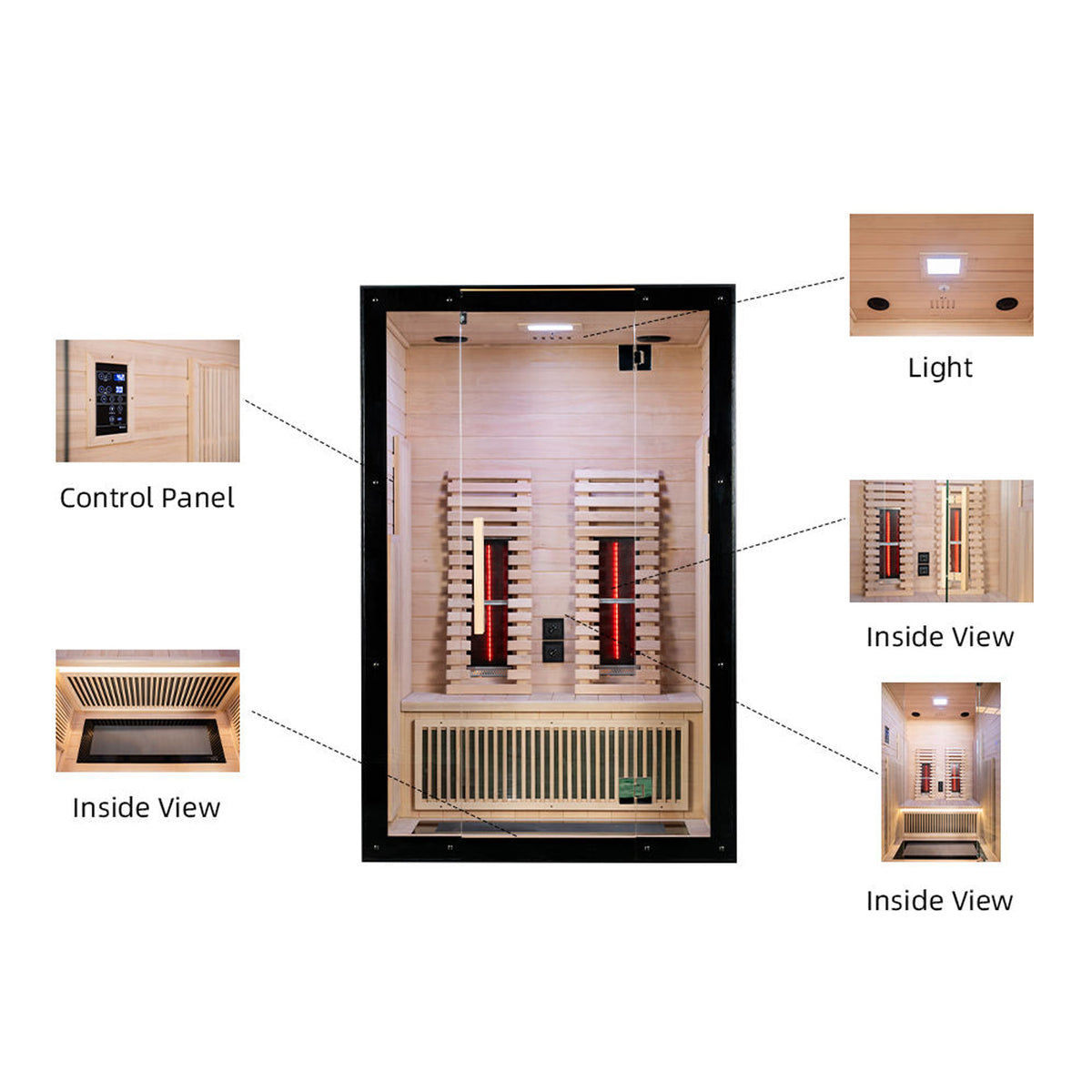 Couple Infrared Sauna With Ceramic Wall Low Emf Far Infrared Heating Panel