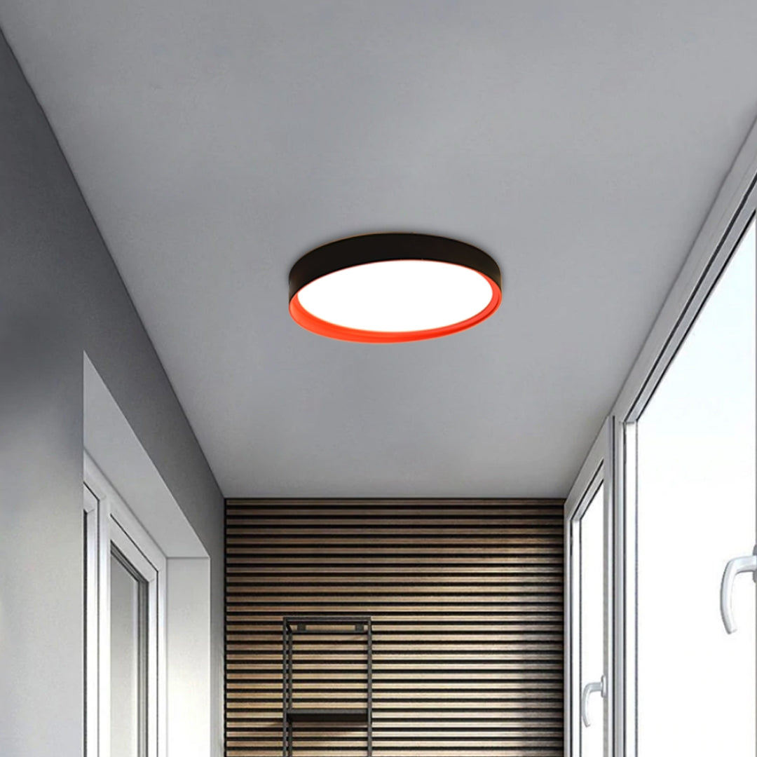 LED Ceiling Light 19W 3000K - Black/Red