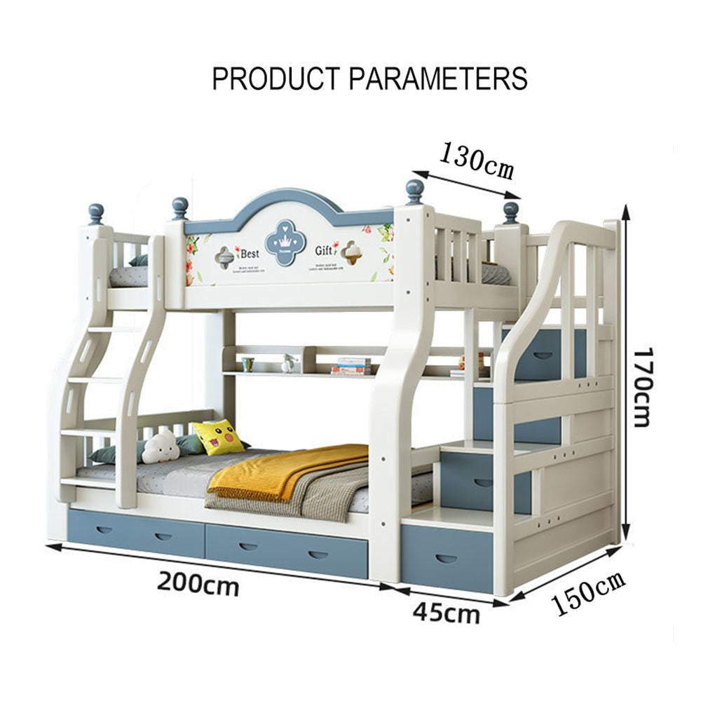 COOLBABY ZLJ1117 Multifunctional Modular Bed With Stairs And Double Drawers - COOLBABY