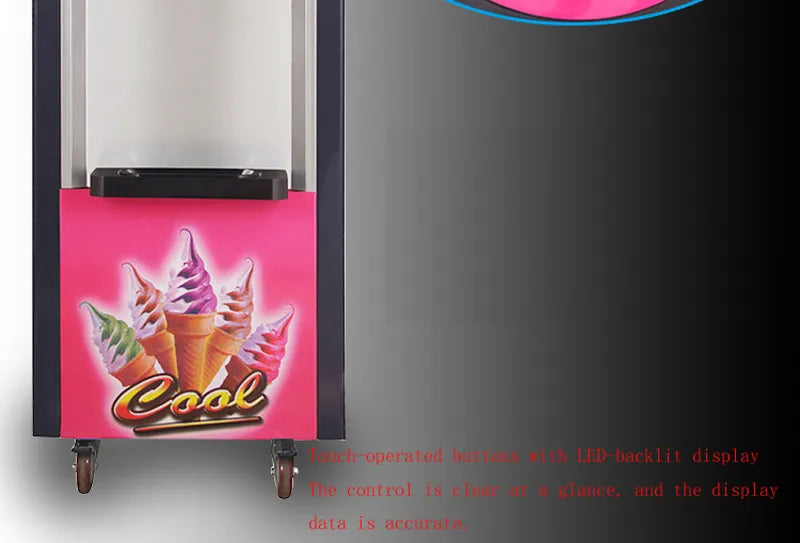 Commercial 3-Flavor Soft Serve Ice Cream Maker with Intelligent Controls - COOLBABY