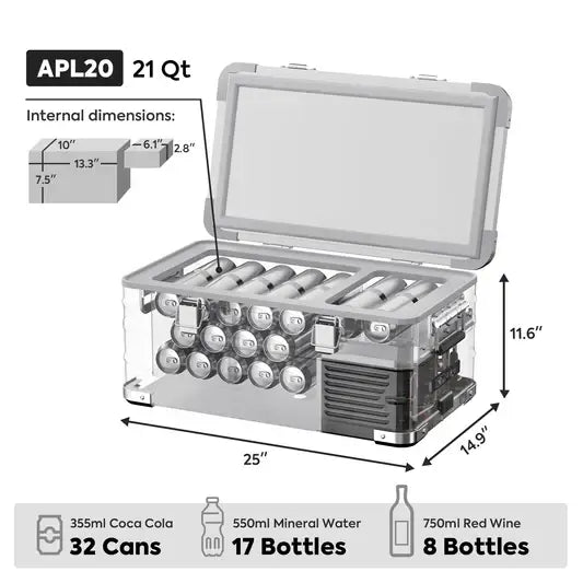 APL20 Portable Fridge Freezer | 20L Nano SECOP 12V Car Fridge