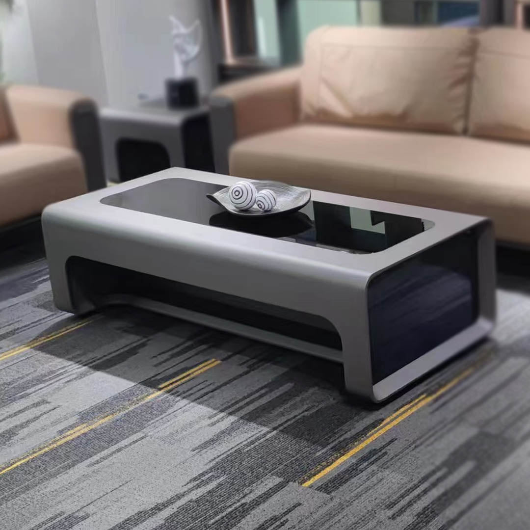 COOLBABY Elegant Grey Coffee Table with Modern Accents – Perfect for Living Room, Home Office - COOLBABY