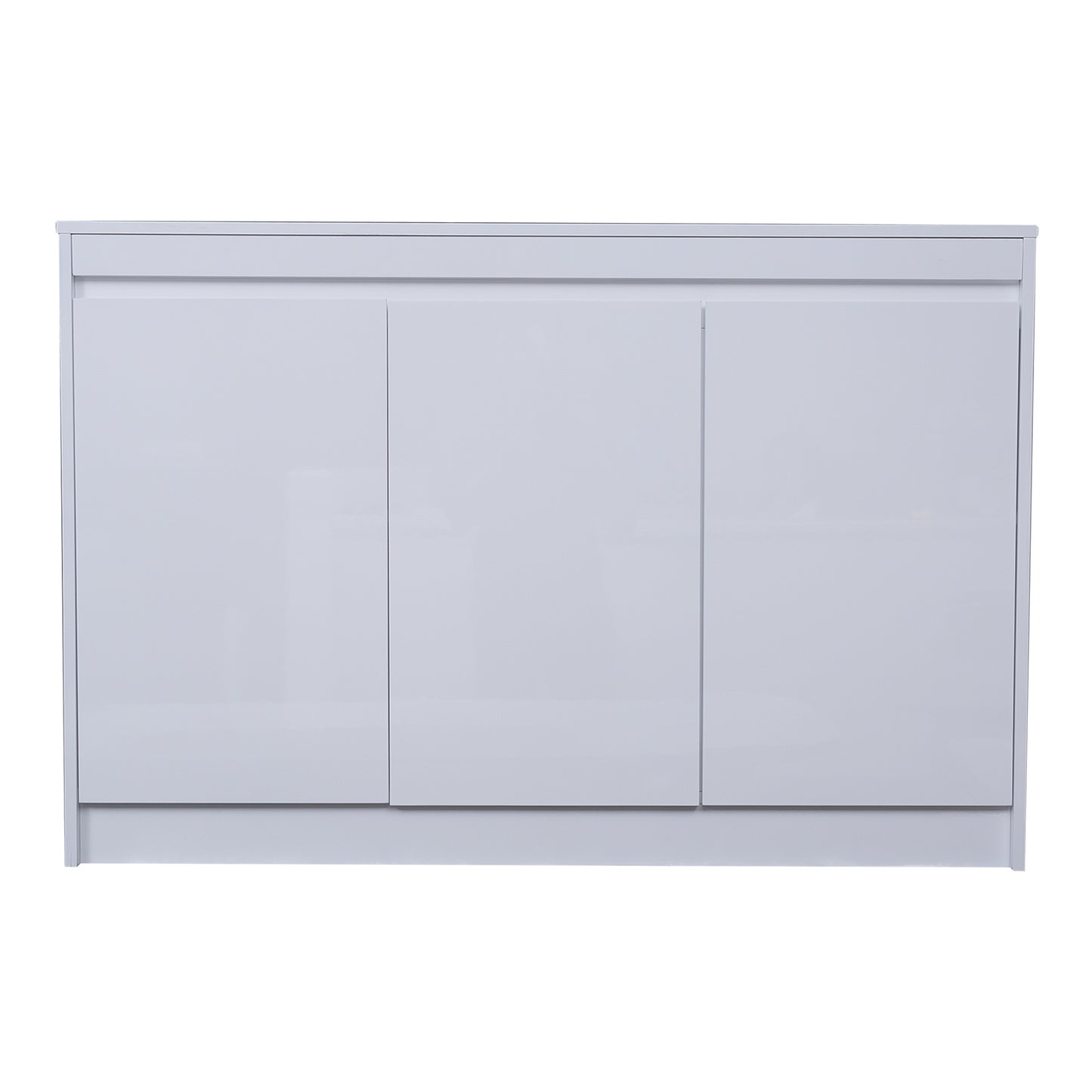 COOLBABY HDF Low Cabinet BG-9907 – Durable Glossy White Two-Door Storage with Stay - COOLBABY