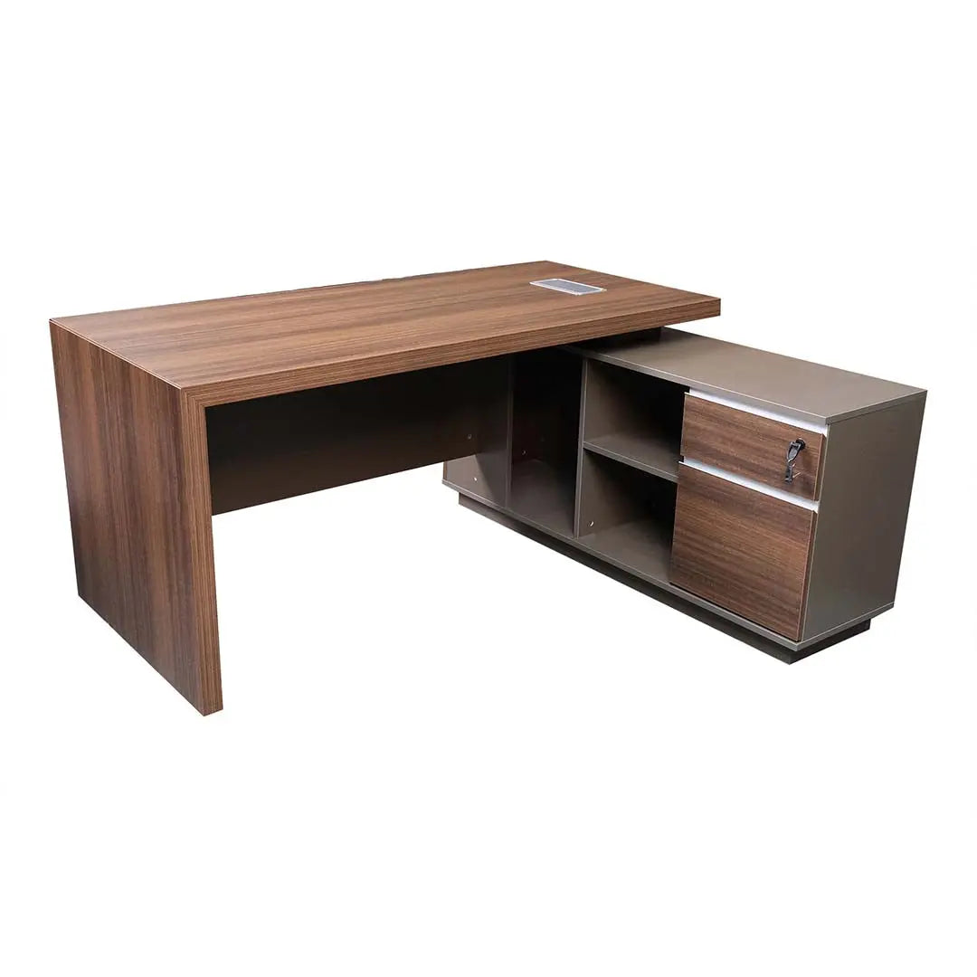 Executive Office Table BT140/BT160/BT180 | Modern Office Desk with Side Storage