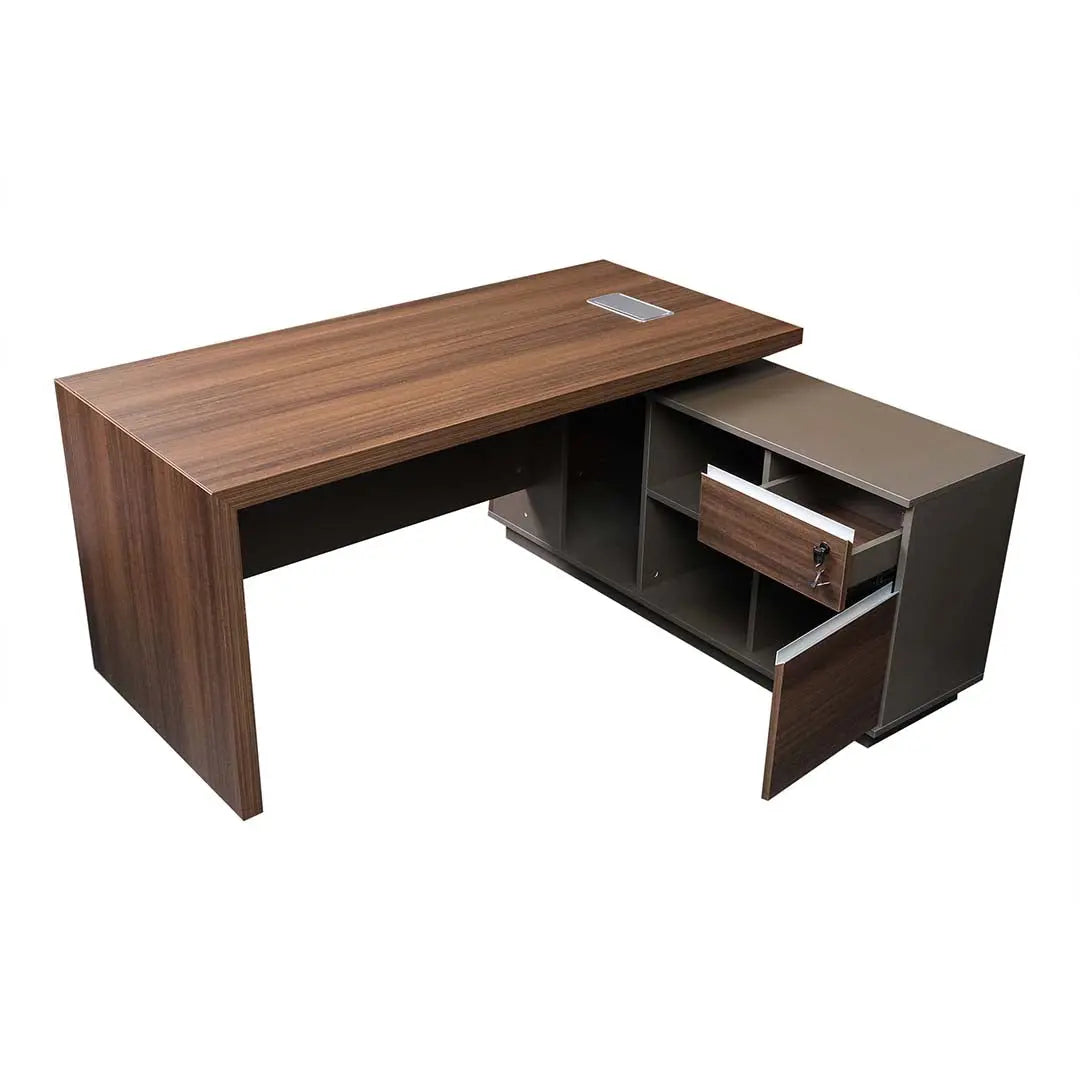 Executive Office Table BT140/BT160/BT180 | Modern Office Desk with Side Storage