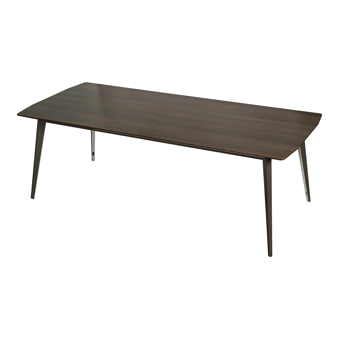 COOLBABY Premium Brown Meeting Table with Metal Legs - Available in 180/220/260 cm Lengths - COOLBABY