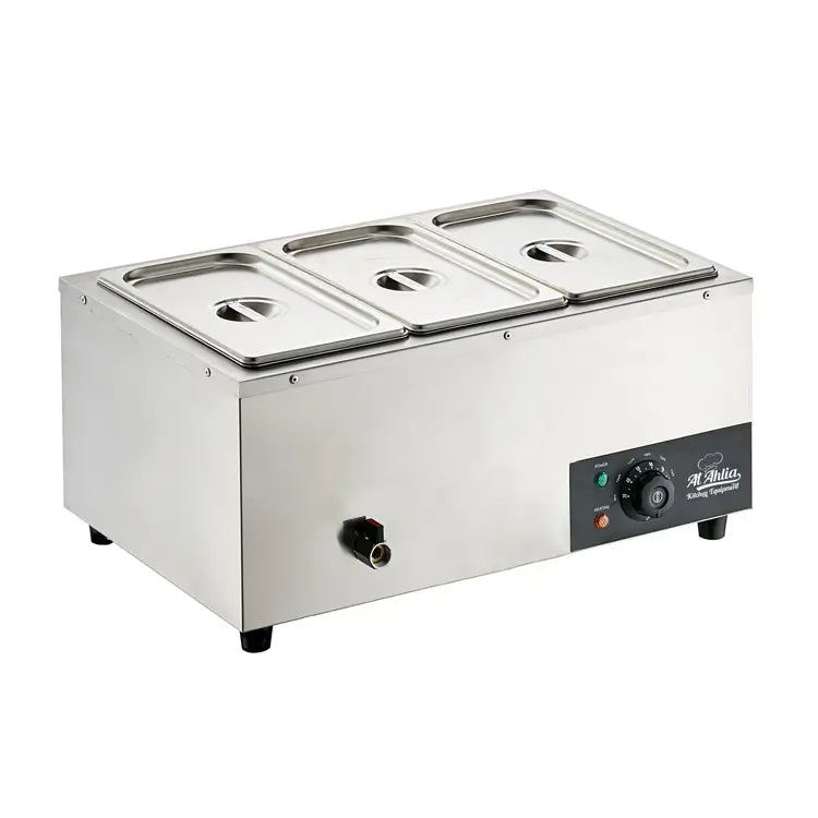 Electric Bain Marie 3 GN – Commercial Food Warmer with 3 x GN 1/3 Containers 1.5KW