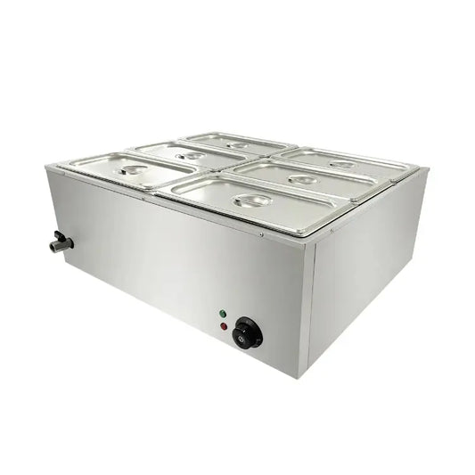 Electric Bain Marie 6 x 1/2 GN Food Warmer – 1.5KW Stainless Steel Commercial Buffet Warmer | HB-6V