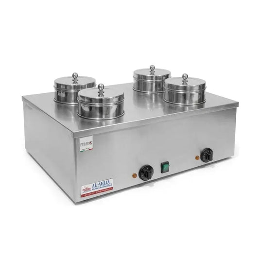 Bain Marie 4 Pots – Stainless Steel Food Warmer 4.5L Pots 0.4KW Made in Italy