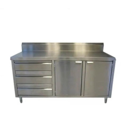 Commercial Base Cabinet with 3 Drawers & 2 Doors | AISI 304 Stainless Steel | Bottom Shelf | Made in UAE