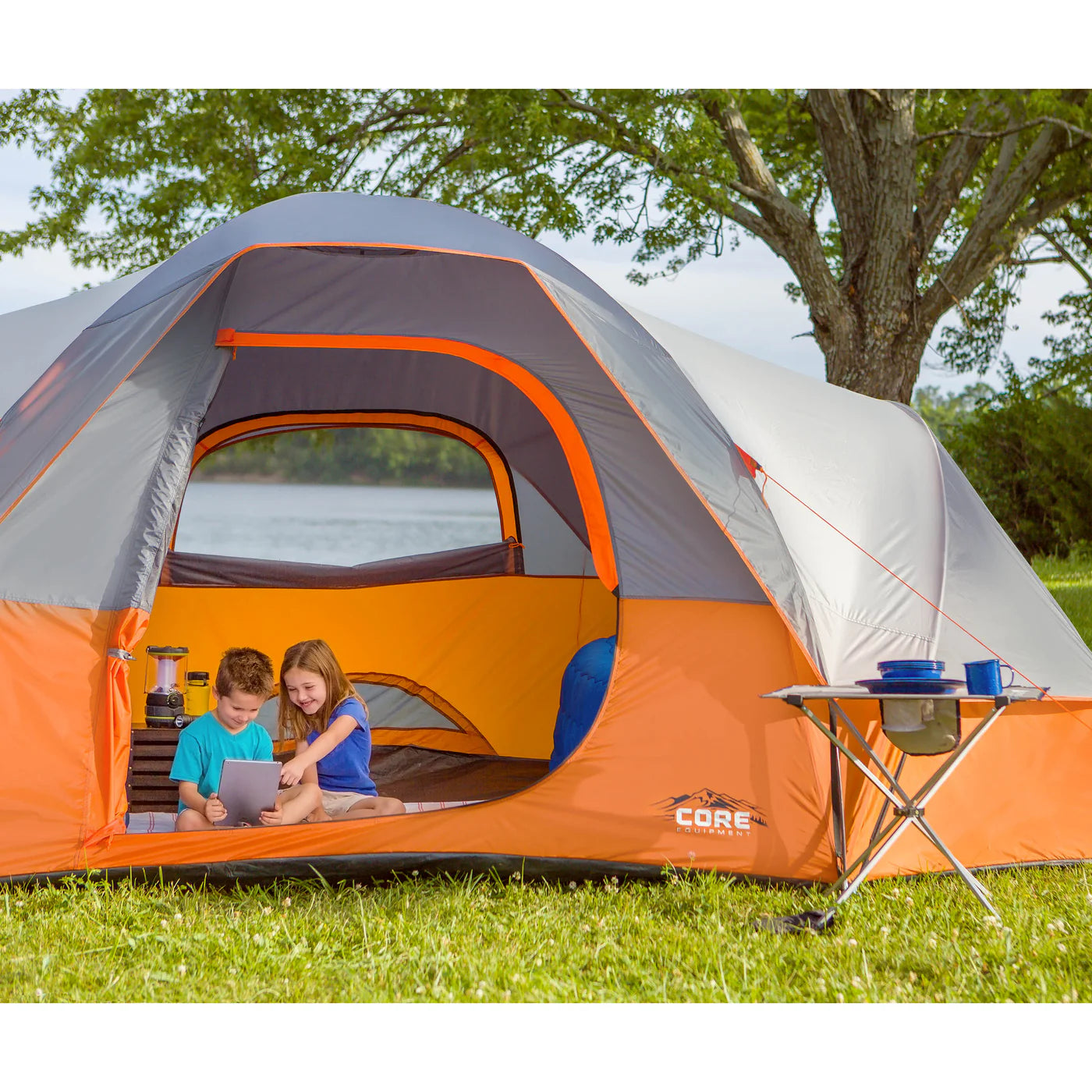 COOLBABY 9-Person Extended Dome Tent with H20 Block Technology and Spacious Design - 16' x 9' - COOLBABY