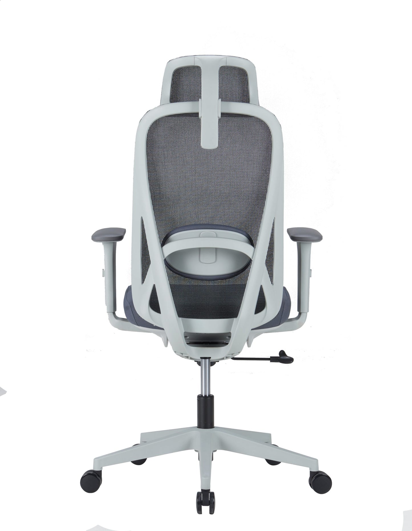 High Back Ergonomic Swivel Office Chair with Adjustable Back & Headrest Computer Chair - grey frame