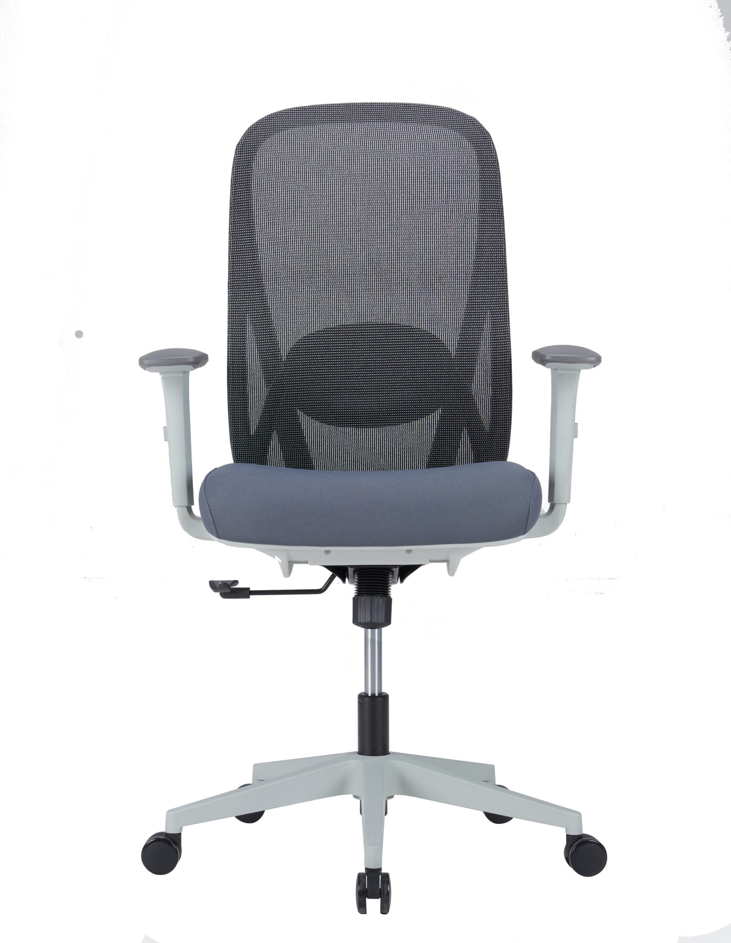 High Back Ergonomic Swivel Office Chair with Adjustable Back & Headrest Computer Chair - grey frame